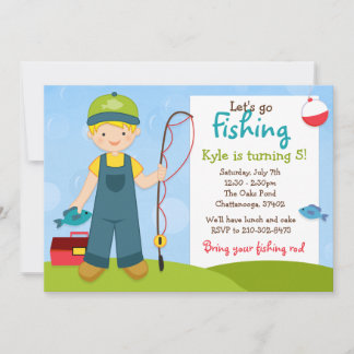 Fishing Kids Birthday Party Invitation