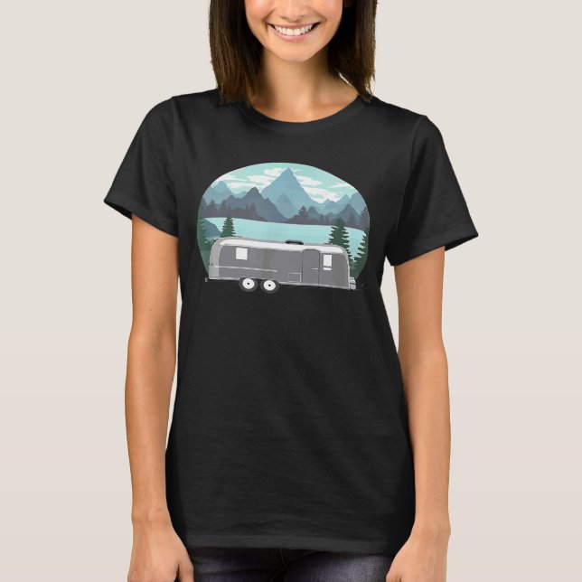 Fishing Lake Camper Fun Camping T-Shirt (Front)