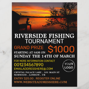 Fishing Lake Landscape, Fishing Tournament Event Flyer
