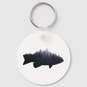 Fishing Largemouth B B Forest Nature Fisherman Key Ring