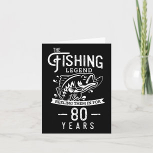 Fishing Legend 80 Years Old Birthday Gift For Fish Card