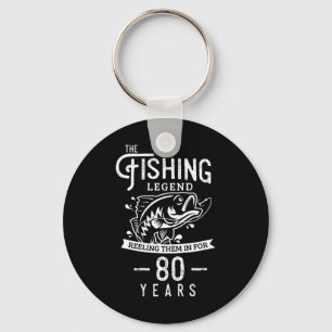 Fishing Legend 80 Years Old Birthday Gift For Fish Key Ring