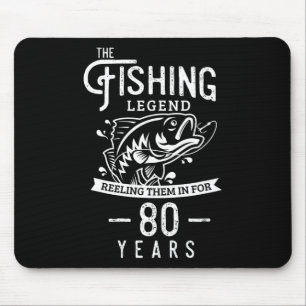 Fishing Legend 80 Years Old Birthday Gift For Fish Mouse Mat