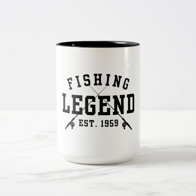 Fishing Legend Established 1959 Two-Tone Coffee Mug (Center)