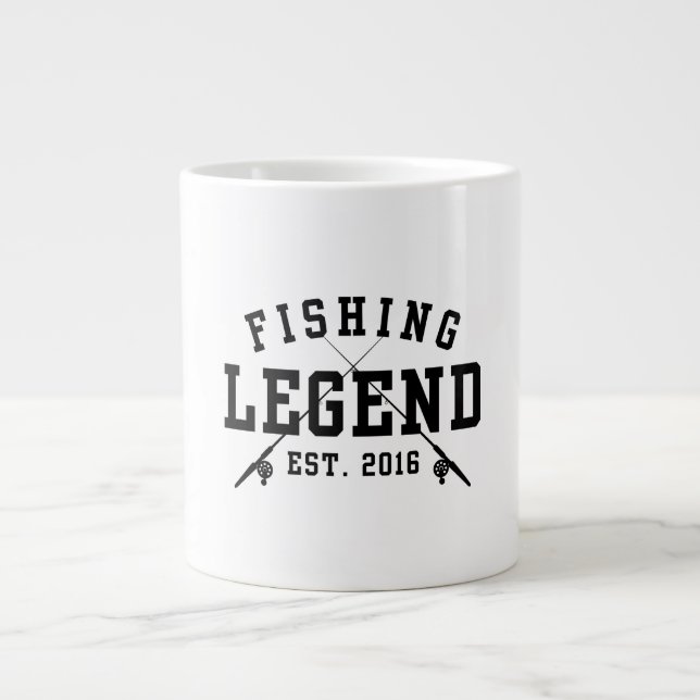 Fishing Legend Established 2016 Large Coffee Mug (Front)