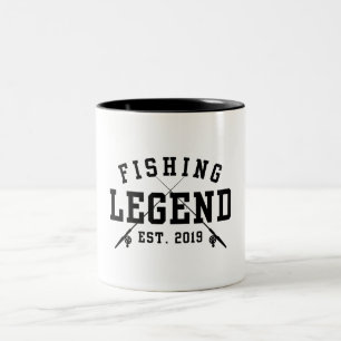 Fishing Legend Established 2019 Two-Tone Coffee Mug
