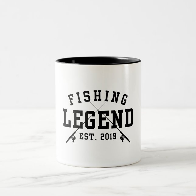 Fishing Legend Established 2019 Two-Tone Coffee Mug (Center)