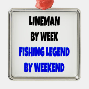 Fishing Legend Lineman Metal Tree Decoration
