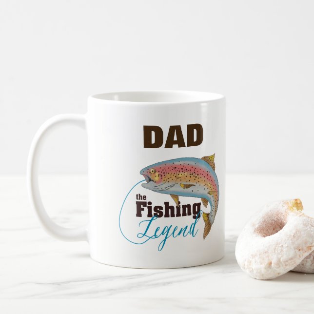 Fishing Legend Mug, Customise Dad, Grandpa, etc Coffee Mug (With Donut)