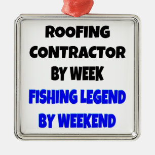 Fishing Legend Roofing Contractor Metal Tree Decoration