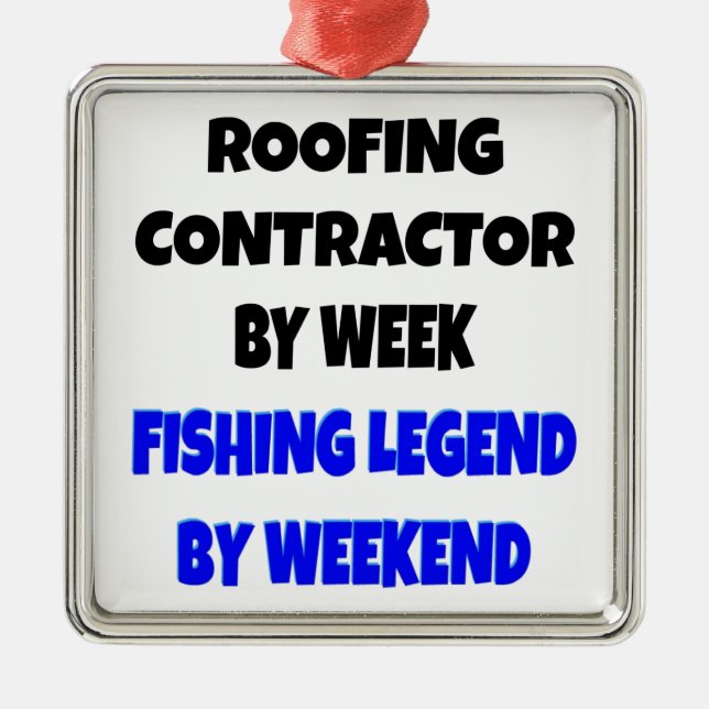 Fishing Legend Roofing Contractor Metal Tree Decoration (Front)