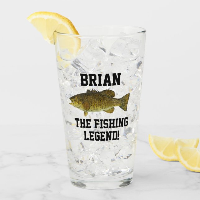 Fishing Legend Smallmouth Bass Name Sports Men Glass (Front Ice)