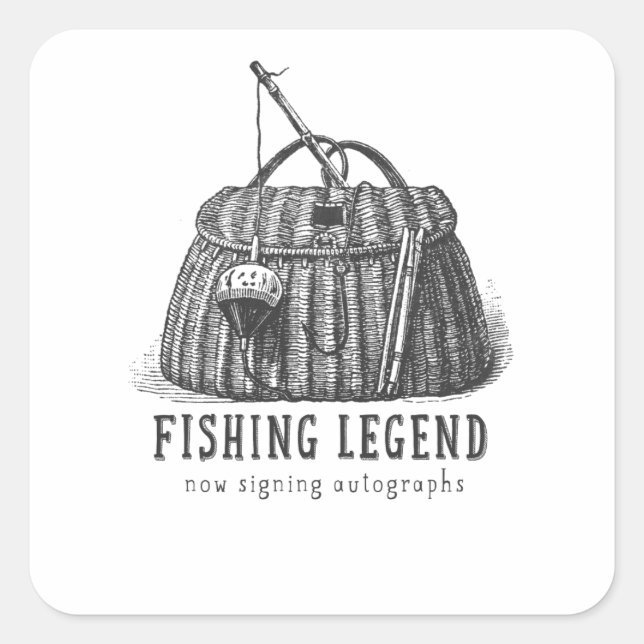 Fishing Legend Vintage Tackle Box Square Sticker (Front)