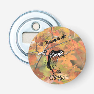 Fishing Life Rod Reel Hook Bass Fish Bottle Opener