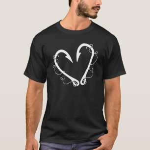 Fishing Line Fish Hook Heart Love Men Women Fisher T-Shirt