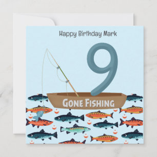 Fishing  Lover 9th Birthday  Card