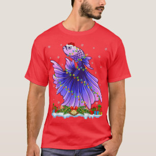 Fishing Lover Family Matching Santa Betta Fish Chr T-Shirt