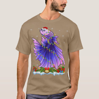 Fishing Lover Family Matching Santa Betta Fish Chr T-Shirt