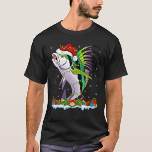 Fishing Lover Family Matching Santa Roosterfish Ch T-Shirt