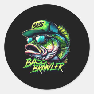 Fishing Lover Fisherman B Fishing Gift Fathers Day Classic Round Sticker