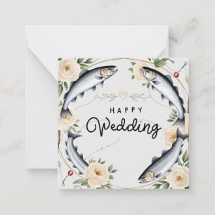 Fishing Lover Greeting Happy Wedding Card