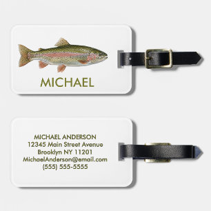 Fishing Lover Luggage Tag – Rainbow Trout Design  