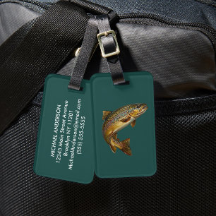 Fishing Lover Luggage Tag – Trout Fishing Design  
