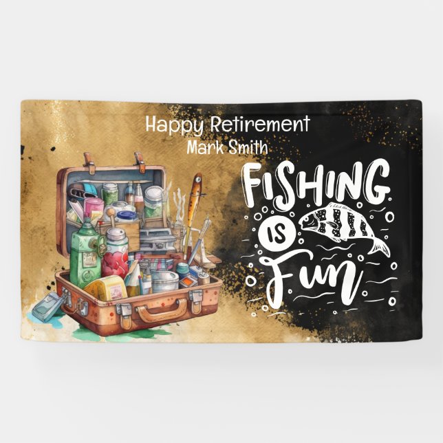 Fishing Lover Retirement party  Banner (Horizontal)