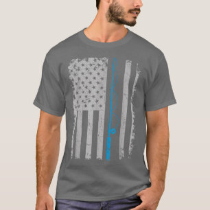 Fishing Lover Retro American Flag Fishing Rod Men T-Shirt