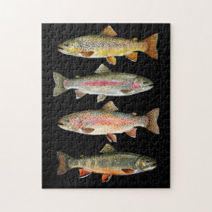 Fishing Lover – Trout Fishing Design Jigsaw Puzzle