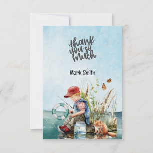 Fishing Lover watercolor  Thank You Card