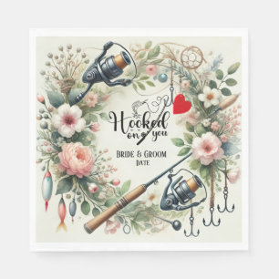 Fishing Lover wedding with rod and flowers  Napkin