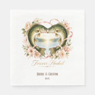 Fishing Lover wedding with rod and flowers Napkin