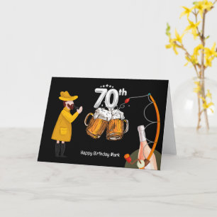 Fishing Lovers 70th Birthday  Card