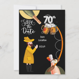Fishing Lovers 70th Birthday  Invitation