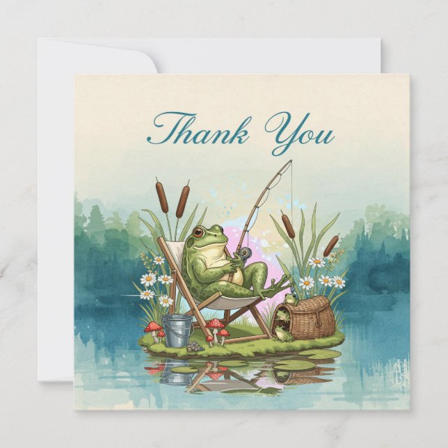 Fishing Lovers Anglers Fishermen  Thank You Card (Front)