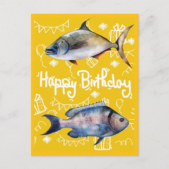 Fishing lovers  birthday fishing  postcard (Front)