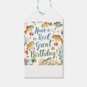 Fishing Lovers Birthday Party  Gift Tags