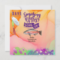 Fishing lovers birthday with Fish  Hook watercolor