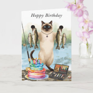 Fishing lovers birthday with Fish watercolor Card