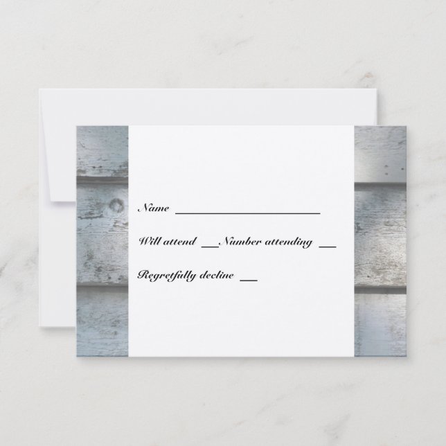 Fishing Lovers Boat Old Wood rsvp with envelopes Card (Front)