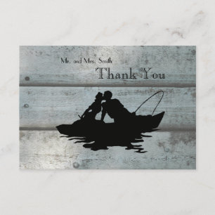 Fishing Lovers Boat Old Wood Thank You Card