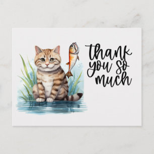Fishing Lovers Cat is fishing Postcard