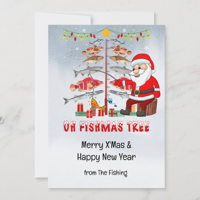 Fishing Lovers Christmas Holiday with Santa Claus (Front)
