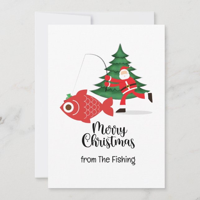 Fishing Lovers Christmas Holiday with Santa Claus (Front)