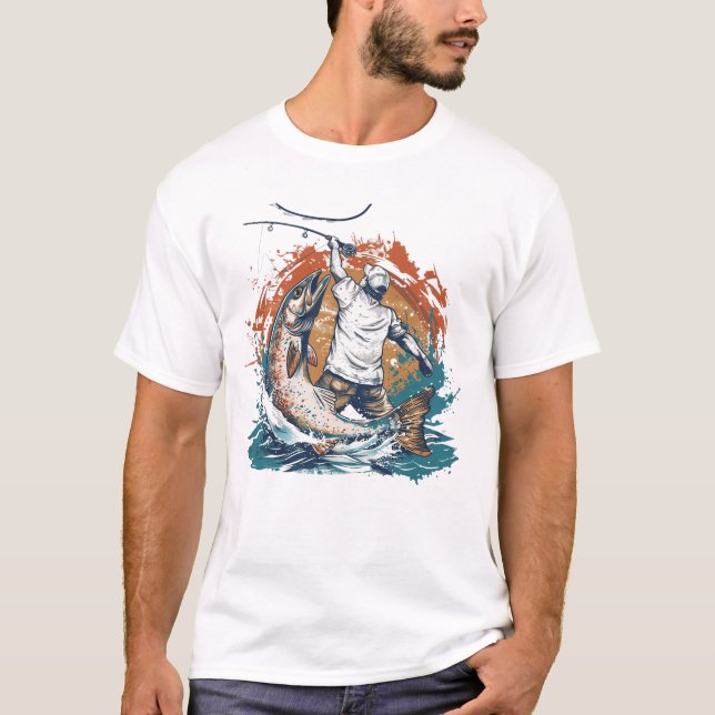 Fishing Lovers,  Fisher Man in bot T-Shirt (Front)
