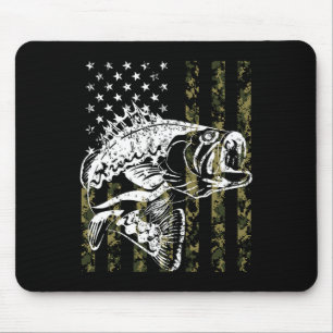 Fishing Lovers Fishing Vintage American Flag Mouse Mat