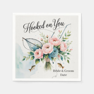 Fishing lovers Hook on you for Wedding Napkin