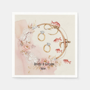 Fishing Lovers Hook on you Wedding  Napkin