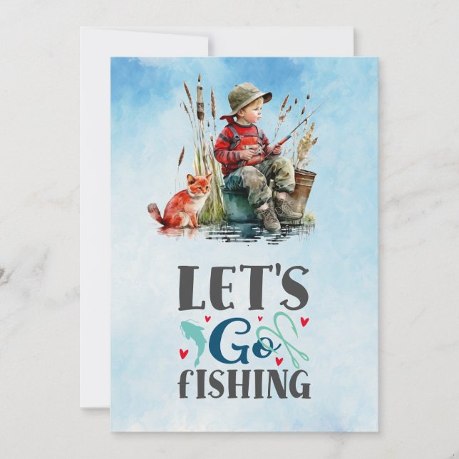 Fishing lovers Let's go fishing Invitation (Front)